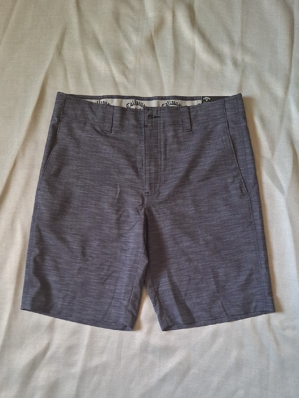 NWT Callaway Mens Golf Shorts Size 32 Gray Textured Performance